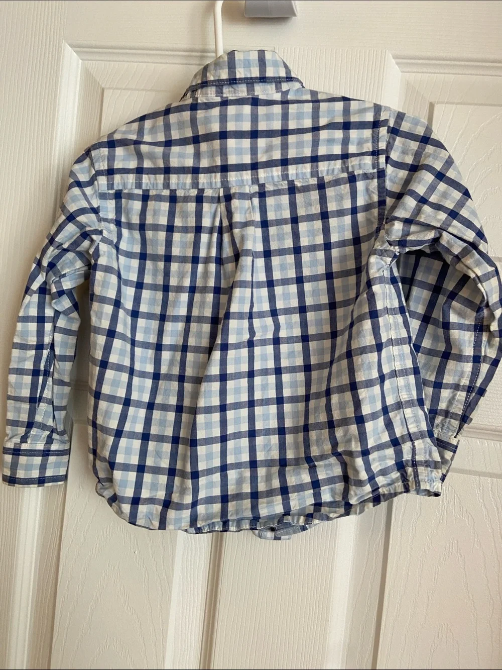 Gymboree Boys White and Blue Plaid Button-Down Shirt